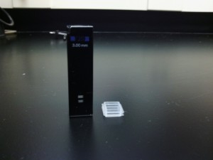 Cuvette with plastic spacer.