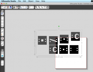 Drag image into silhouette. It's a lot bigger than what it was originally, but can be scaled easily (you will know your dimensions from sketchup)