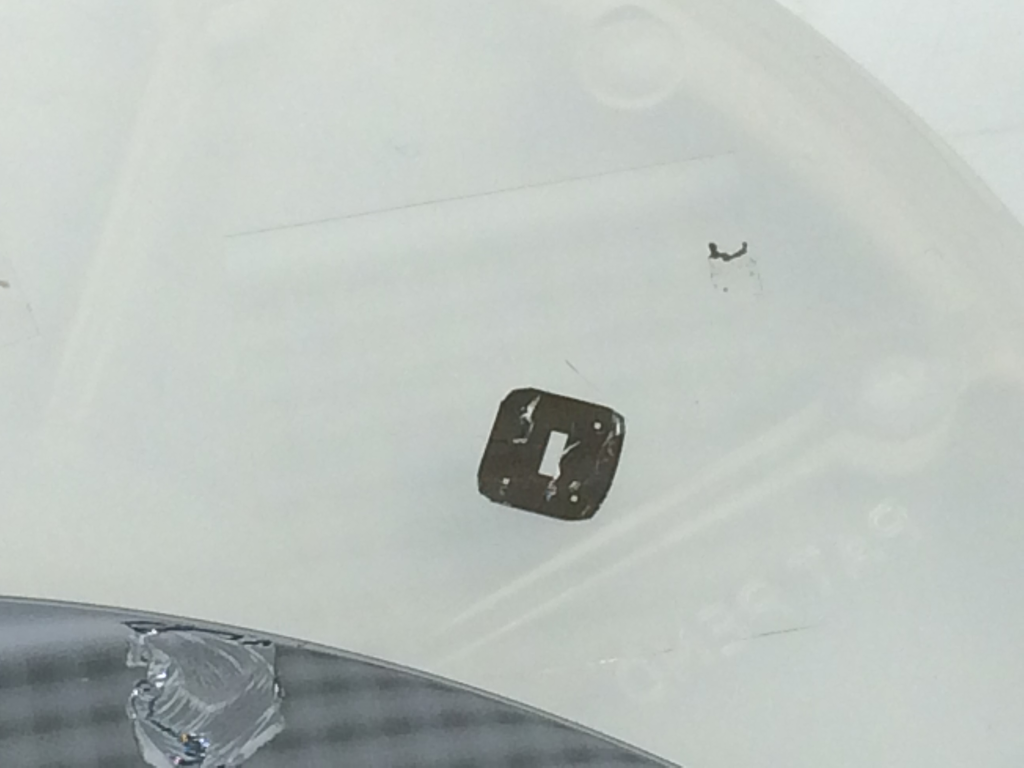 Coverglass coefficient of thermal expansion is not well matched to the nitride chip, causing it to crack and splinter as it cools.