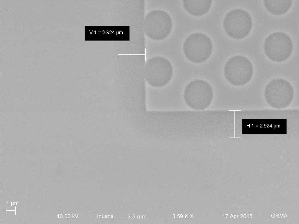 The tenting distance is about 3 microns.
