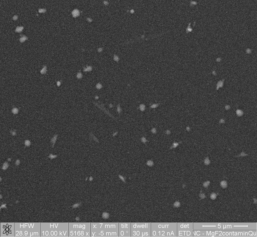 Gunk that looks like 0.5-1.0 micron particles