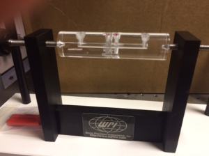 Ussing Chamber. 4 mm diameter ports, 6 cm long. The two halves of the device are separated by a nanomembrane chip