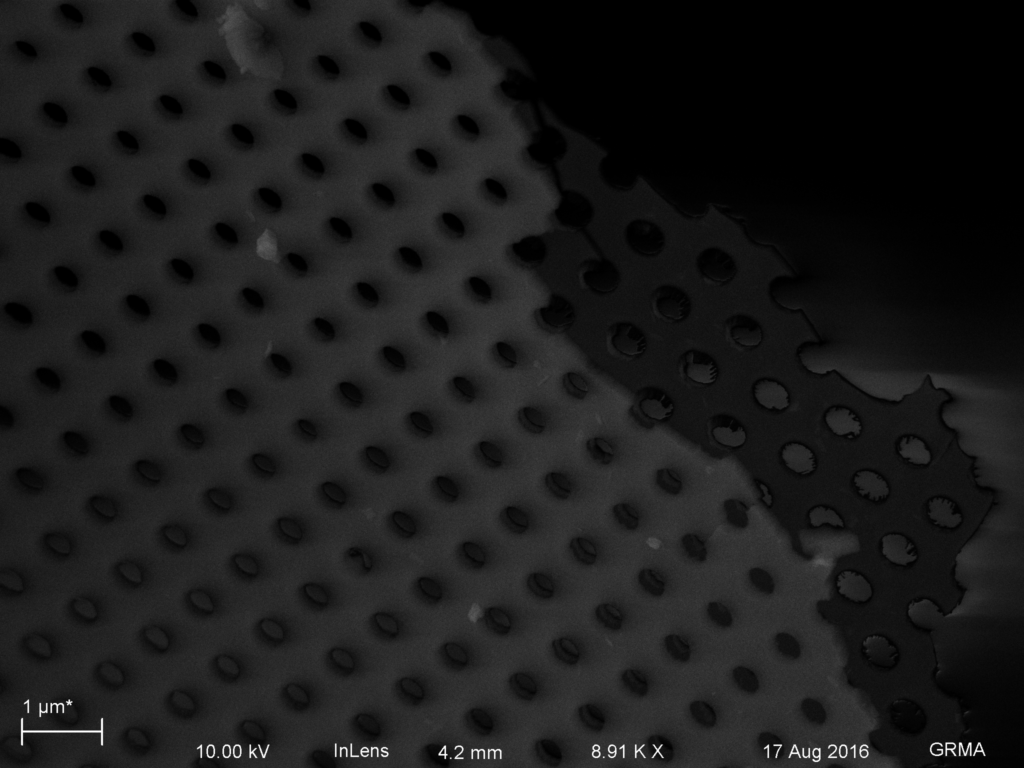 Unetched MgF2 on microporous silicon nitride (freestanding region).