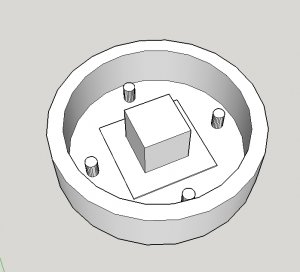 PLA mold with 0.1 mm recess for a 9x9 mm coverglass